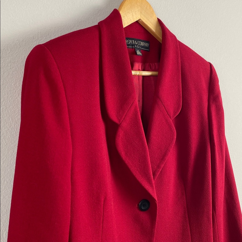 Kasper & Company ASL Vintage Wool Blazer/Suit Jacket | Fully Lined | Red - Picture 8 of 16